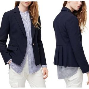 NWT J.Crew Navy Mayfair Peplum Blazer
